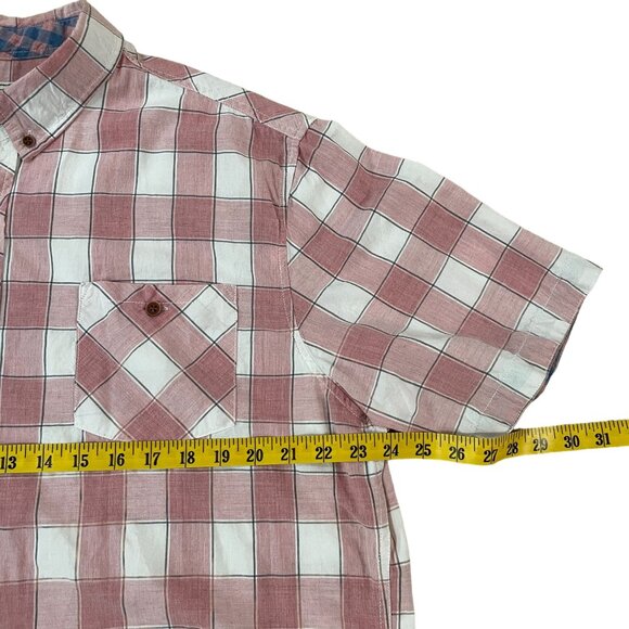 Colours Alexander Julian Shirt Men's Sixe XL Short Sleeve Plaid Pink & White - Picture 3 of 5